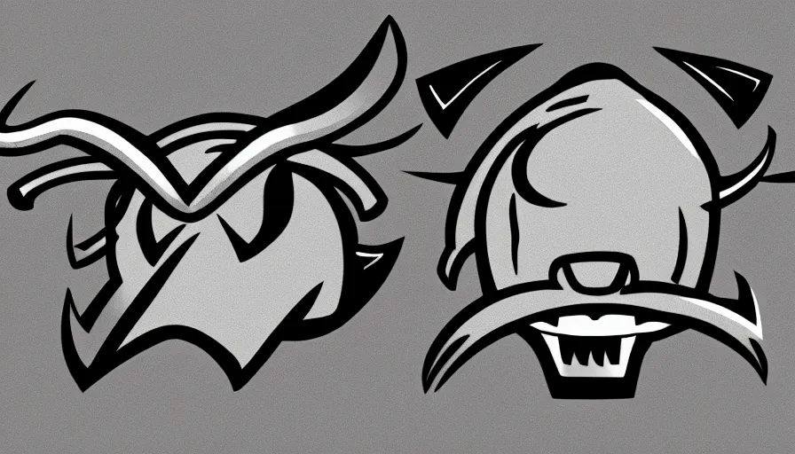 Image similar to sketch!!! of a stylized angry bull head, symbol, sports logo!!!, black and white