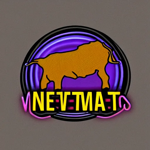 Prompt: goat dementia neon logo