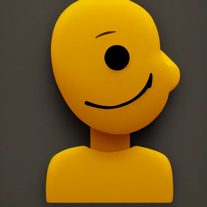 Prompt: excellent painted portrait of yellow emoji, high quality masterpiece painted portrait, minimalistic, symmetry, 4k, trending on artstation, octane render,