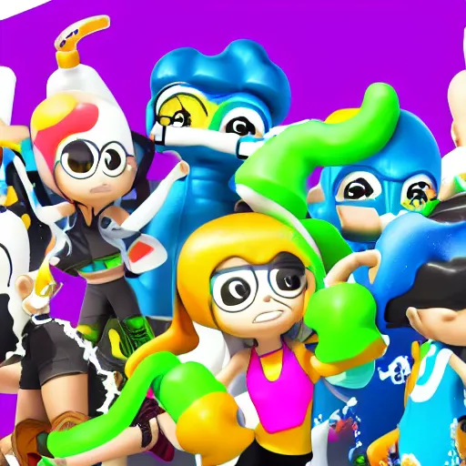 Image similar to splatoon but all the characters are hefty