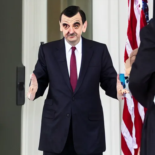 Prompt: Mr Bean's failed assassination attempt on the President of the United States