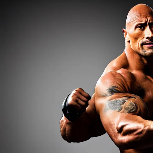 Prompt: dwayne johnson fighting a kangaroo, portrait, studio photography, studio lighting, high detail, 8 k