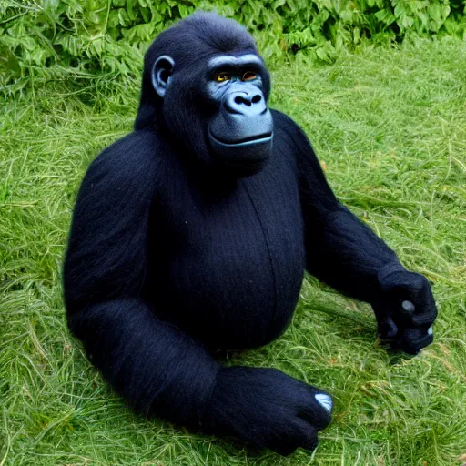Prompt: a gorilla knitted out of wool