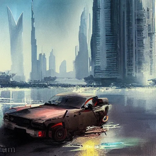 Image similar to gta : dubai, by artem demura