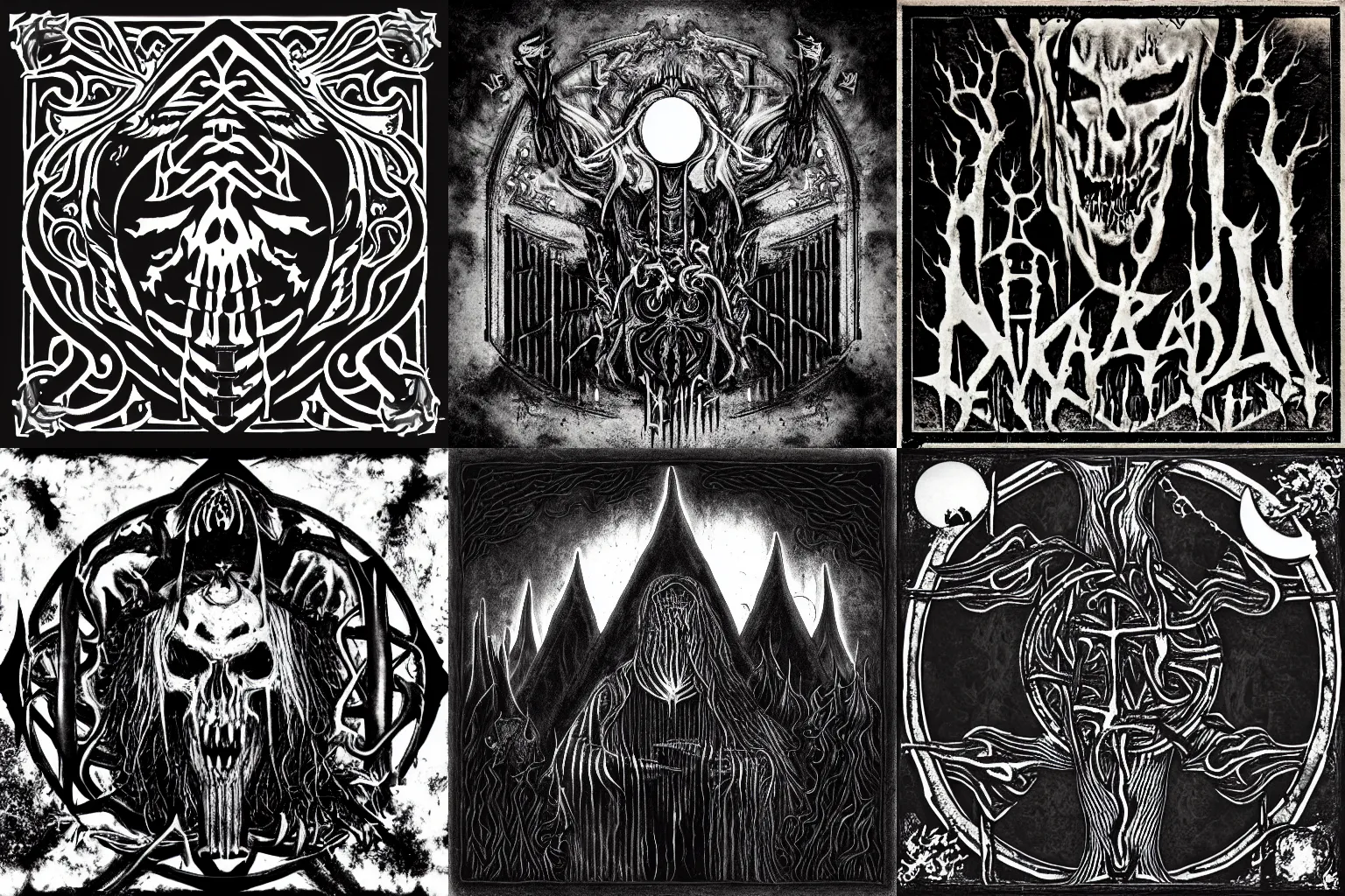 Prompt: black metal album cover