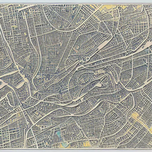 Prompt: very detailed and intricate grotosque jakarta map