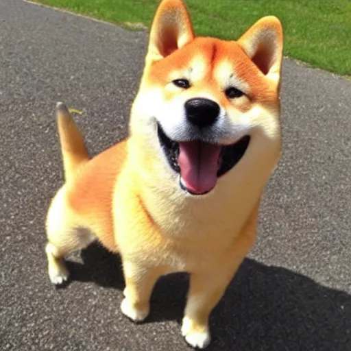 Prompt: shiba inu, making kekw face