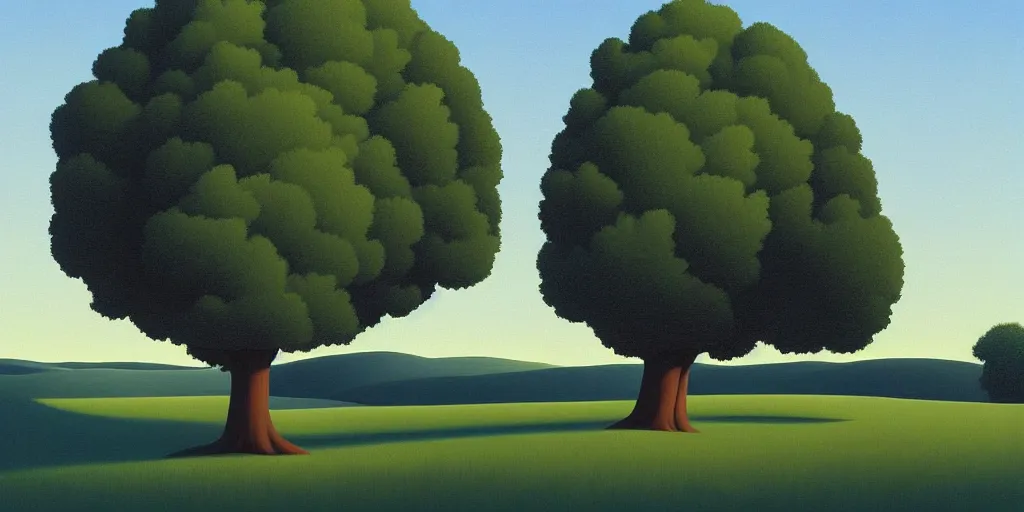 Image similar to lonely tree, blue sky, summer evening, kenton nelson