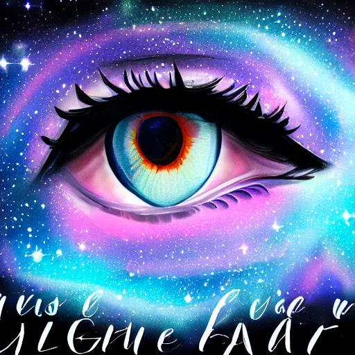 Image similar to galaxy in the eye 👁️ , high quality, high details, digital art,