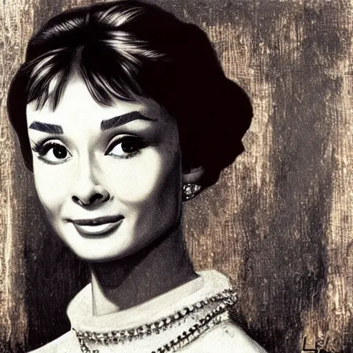 Image similar to audrey hepburn art by leonardo da vinci