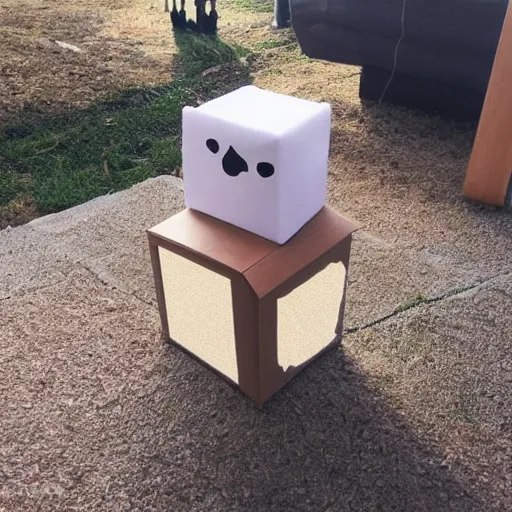 Prompt: cube - shaped cat