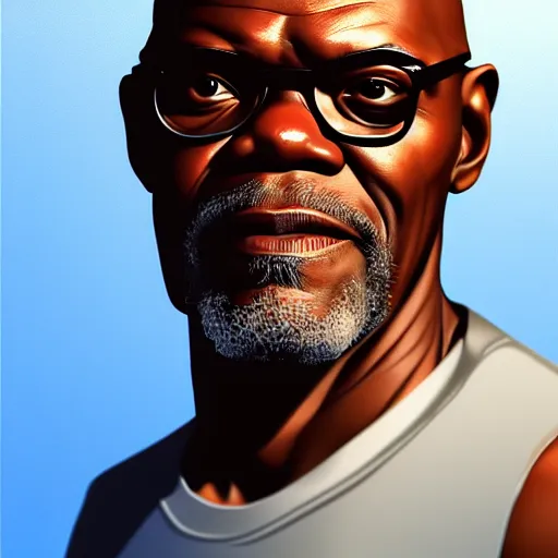 Image similar to Portrait of Samuel L. Jackson, highly detailed, artstation, trending on ArtStation, by smile _zPRO