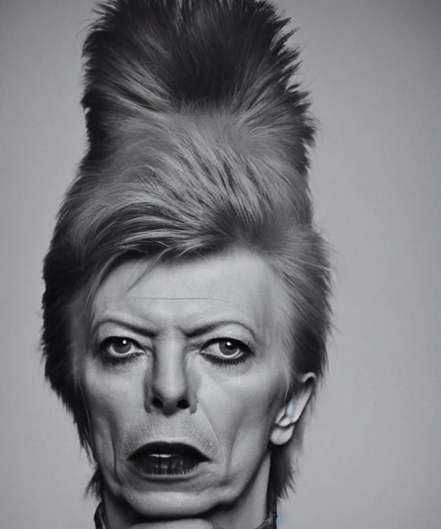 Prompt: a color photograph of david bowie, by carrie mae weems, intense, bold, exaggerated, overblown, hyperrealistic, ultra sharp, extra details, ultra high quality, trending on pinteresst