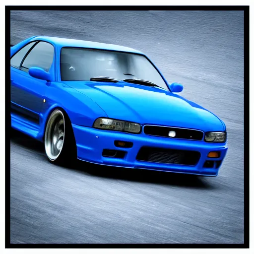 Image similar to bayside blue r 3 4, cinematic, motion blur, photorealistic