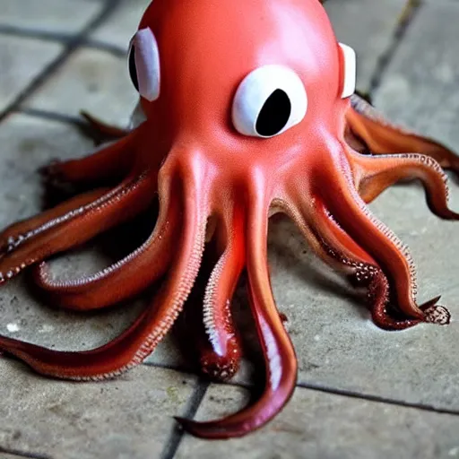 Image similar to adorable octopus eating a vampire