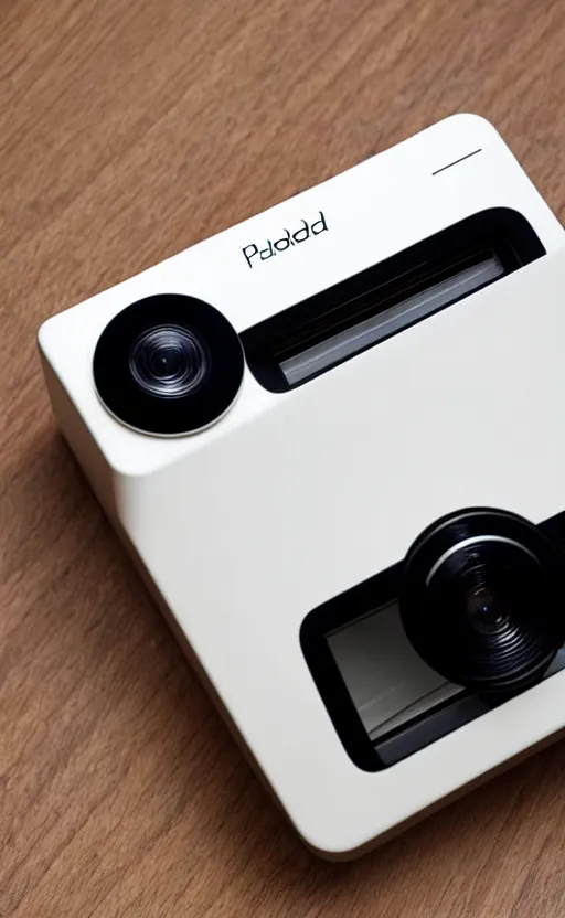 Image similar to a stylish electric polaroid camera ; designed by marc newsom, zaha hadid, blonde, joseph and joseph, dieter rams ; natural materials ; industrial design ; behance ; le manoosh ; pinterest ; if design award ; reddot design award