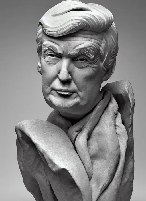 Image similar to Donald Trump, sculpture by Michelangelo, highly detailed, 8k