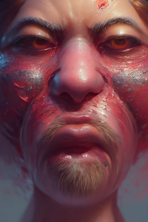 Image similar to ultra detailed close up facial portrait of elmo, extremely detailed digital painting, in the style of fenghua zhong and ruan jia and jeremy lipking and peter mohrbacher, mystical colors, rim light, beautiful lighting, 8 k, stunning scene, raytracing, octane, trending on artstation