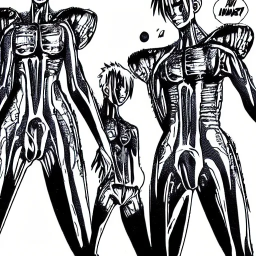 Image similar to manga panel of aliens from gantz