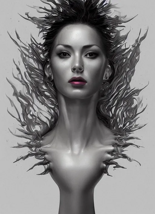 Image similar to sculpture made of flame, portrait, female, future, torch, fire, harper's bazaar, vogue, fashion magazine, intricate, concept art, close up, ornate, luxury, elite, elegant, trending on artstation, by ruan jia, by Kenneth Willardt, by ross tran, by WLOP, by Andrei Riabovitchev,