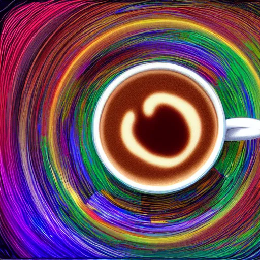 Image similar to the perfect cappucinno, highly detailed, generative art, neon, janusz jurek, 8k HDR