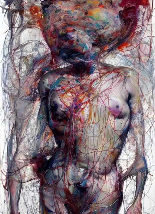 Prompt: it is only with the heart that one can see rightly ; what is essential is invisible to the eye. full body, by jenny saville, scifi, neo - gothic, intricate, rich deep colors. part by james jean, part by adrian ghenie and gerhard richter.