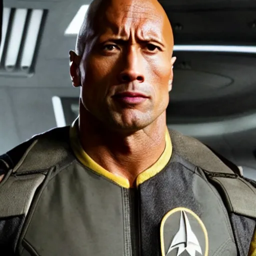 Image similar to star fleet admiral dwayne the rock johnson