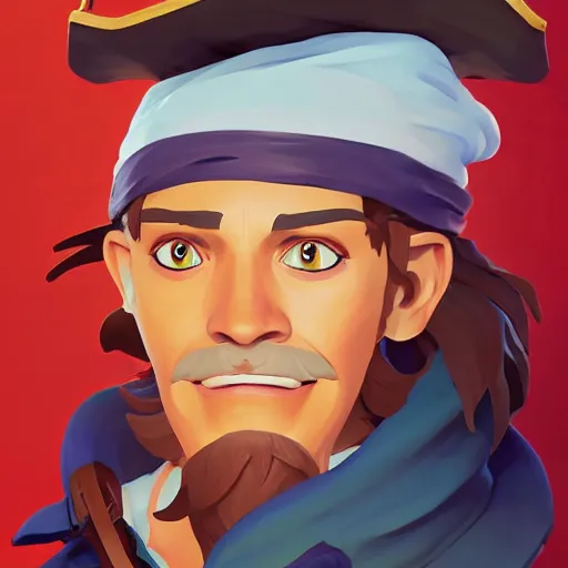 Image similar to painting jack the pirate on sea of thieves game avatar hero smooth face median photoshop filter cutout vector behance hd by jesper ejsing, by rhads, makoto shinkai and lois van baarle, ilya kuvshinov, rossdraws, illustration, art by ilya kuvshinov and gustav klimt