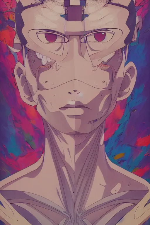 Image similar to abstract portrait, 9 0 s anime art, floating detailes, very detailed face, leaves by miyazaki, colorful palette illustration, kenneth blom, mental alchemy, james jean, pablo amaringo, naudline pierre, contemporary art, hyper detailed