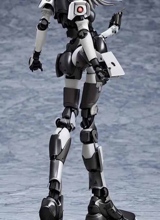 Image similar to Girl in mecha cyber Armor, portrait of the action figure of a girl, with bare legs，in the style of Kotobukiya CO.,LTD.，anime figure