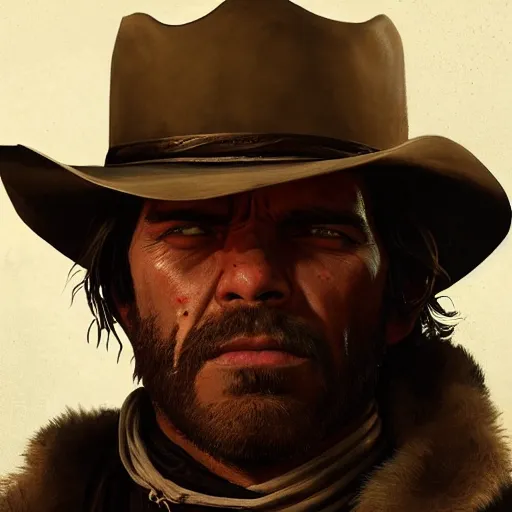 Image similar to portrait of arthrur morgan from the game red dead redemption two,digital art,ultra realistic,ultra detailed,art by greg rutkowski,detailed face