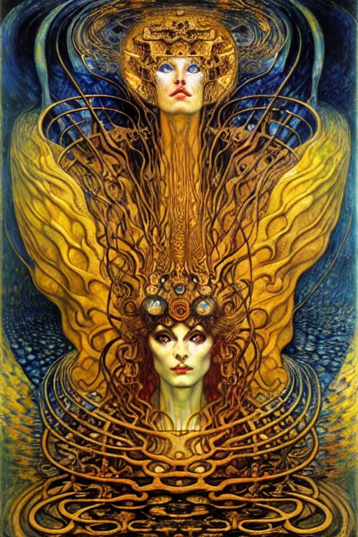 Image similar to Divine Chaos Engine by Karol Bak, Jean Delville, William Blake, Gustav Klimt, and Vincent Van Gogh, symbolist, visionary