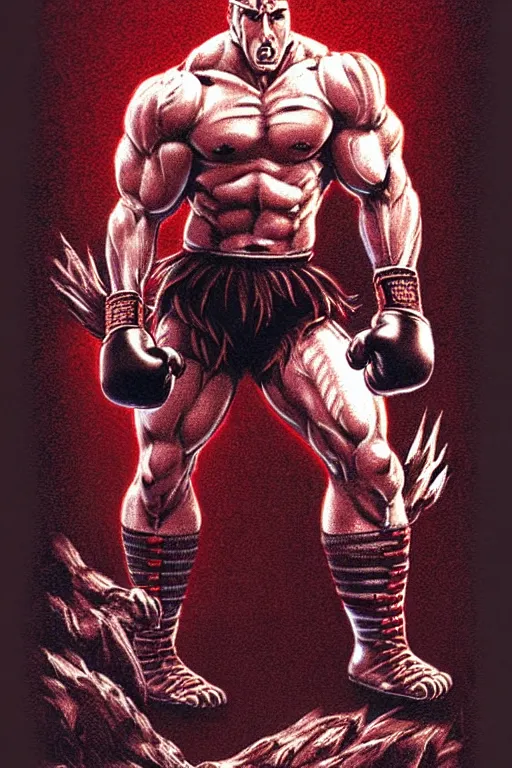 Prompt: extreme long shot. 8 bit nes graphics. antropomorphic muscular masculine wolf. kickboxer fighter, in shorts. wolf head. fine details, very sharp, art from nes game cartridge, vhs, vaporwave, marc simonetti and hermann nitsch