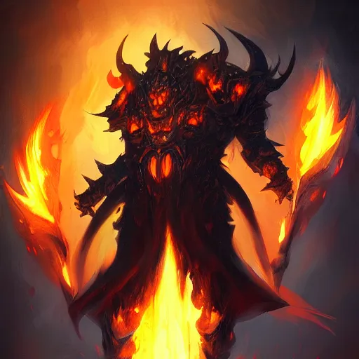 Image similar to ragnaros full body trending on artstation, painted by greg rutkowski