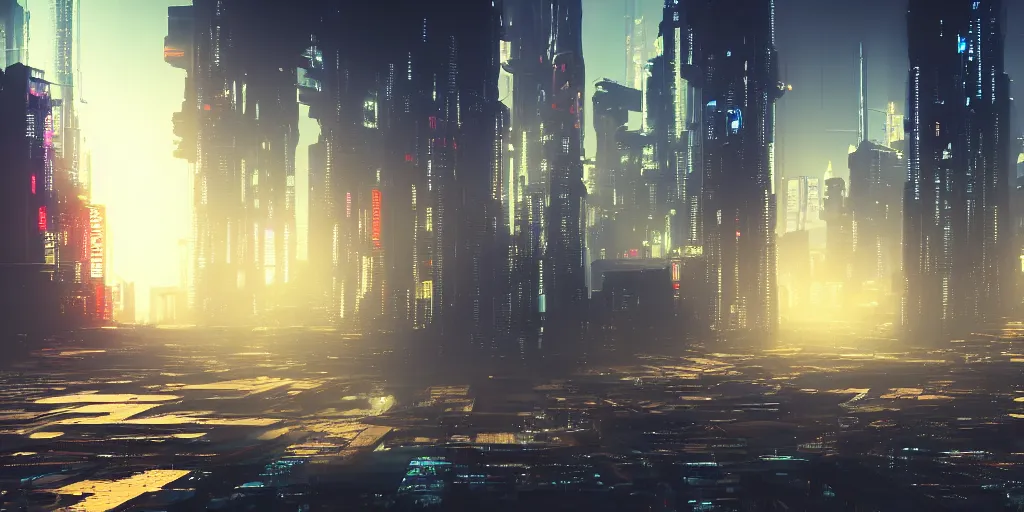 Prompt: 4k Zen cyberpunk landscape