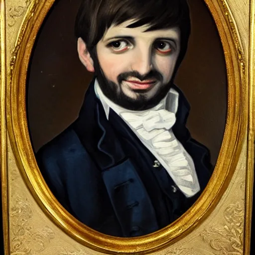 Prompt: regency era painting of a young ringo starr