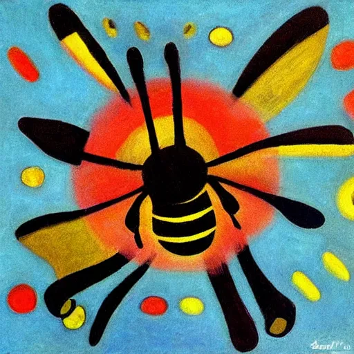 Image similar to bee in the style of kandinsky