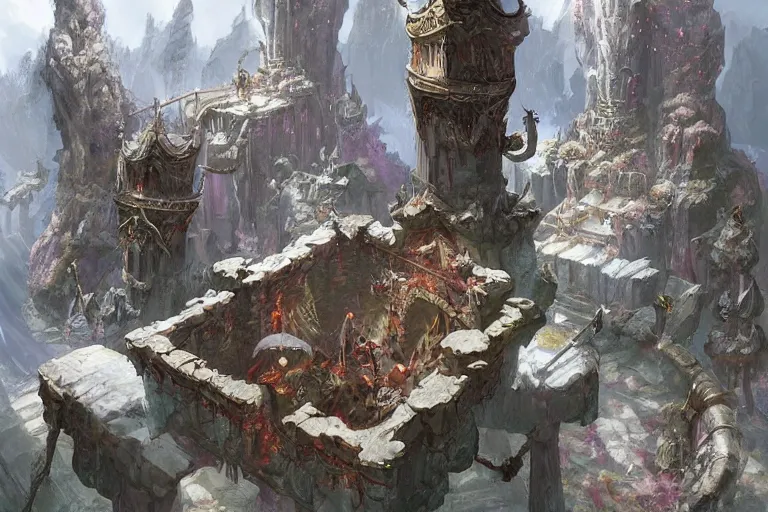 Image similar to point perspective dungeon dangerous fantasy dungeon the humble worshippers of the god of ices must bloom a farm for days and days. They have special swords they use in their ceremonies.,by artgerm and Craig Mullins, James Jean, Andrey Ryabovichev, Mark Simonetti and Peter Morbacher 16k