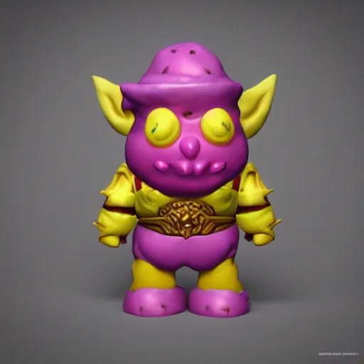 Image similar to world of warcraft character mr. blobby, rendered in octane with custard bubblegum subsurface scattering