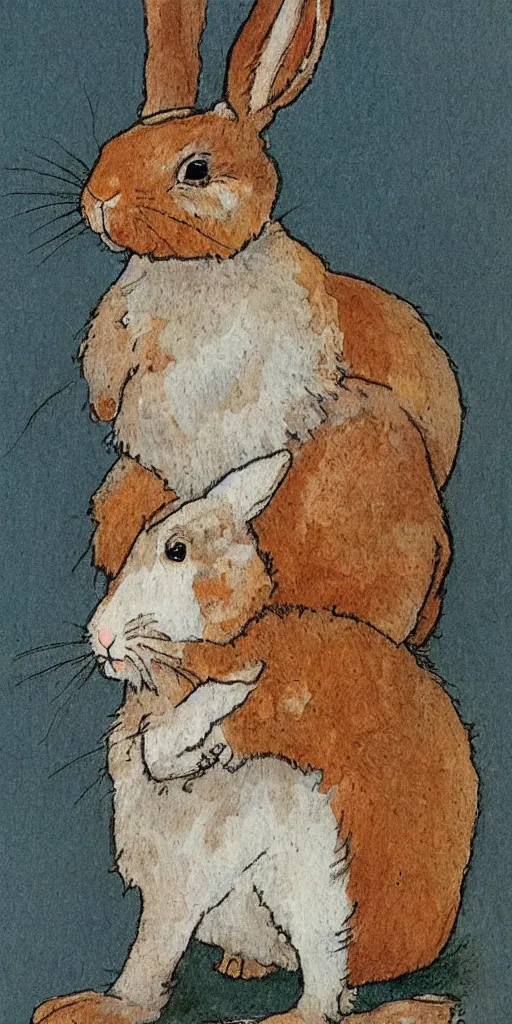 Prompt: a rabbit in the style of carl larsson