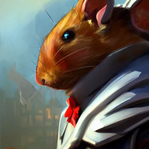 Image similar to greg manchess portrait painting of partially armored doormouse from alice in wonderland as overwatch character, medium shot, asymmetrical, profile picture, organic painting, sunny day, matte painting, bold shapes, hard edges, street art, trending on artstation, by huang guangjian, gil elvgren, ruan jia, randy vargas, greg rutkowski