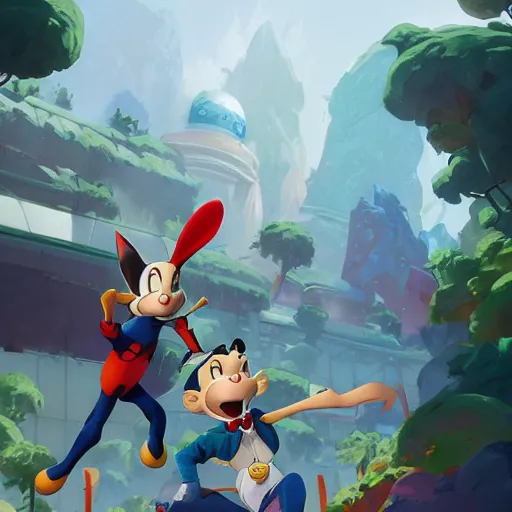 Image similar to hero world animaniacs, behance hd by jesper ejsing, by rhads, makoto shinkai and lois van baarle, ilya kuvshinov, rossdraws global illumination