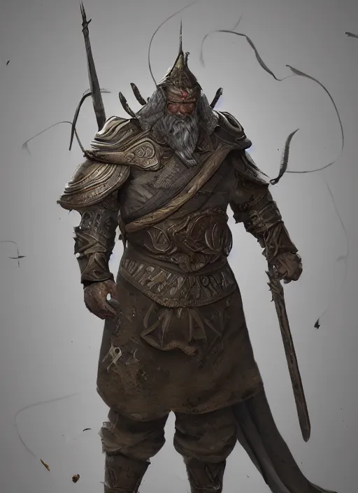 Image similar to Slavic hero, epic and possibly Proto-Slavic mythology, full body, detailed and realistic, 4k, artstation, octane render