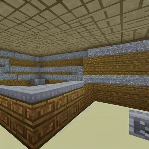 Image similar to an image of a laboratory in minecraft