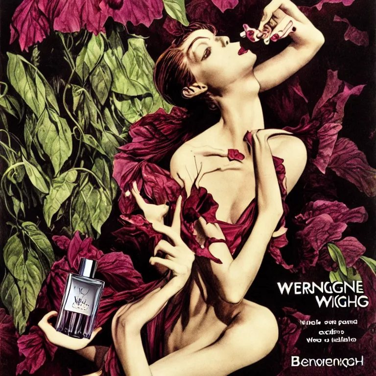 Prompt: fragrance advertising campaign by bernie wrightson