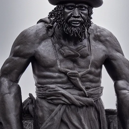 Image similar to dutch black pete, zeus statue, extremely high detail, photorealistic, cinematic lighting, artstation, octane render, art by Zdzisław Beksiński