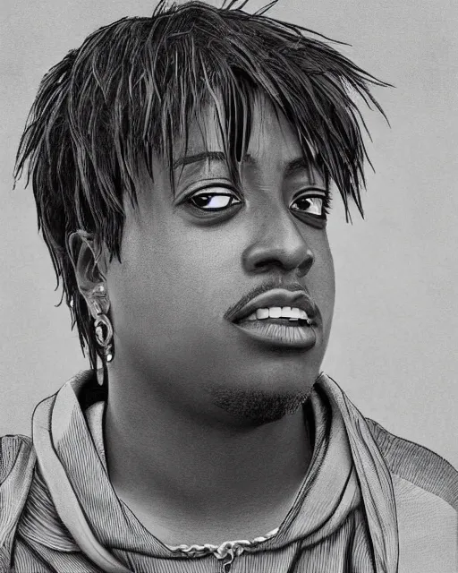 Image similar to juice wrld rapper rockstar legend highly detailed photo realistic anime digital art