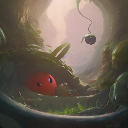 Image similar to Oddish ,Greg rutkowski, Trending artstation, cinematográfica, digital Art