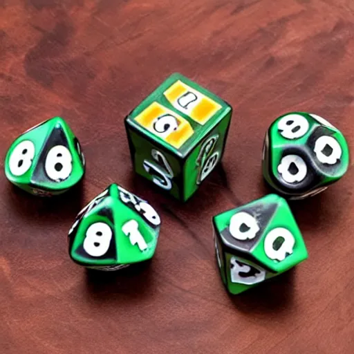 Prompt: triple skulls on blood bowl dice