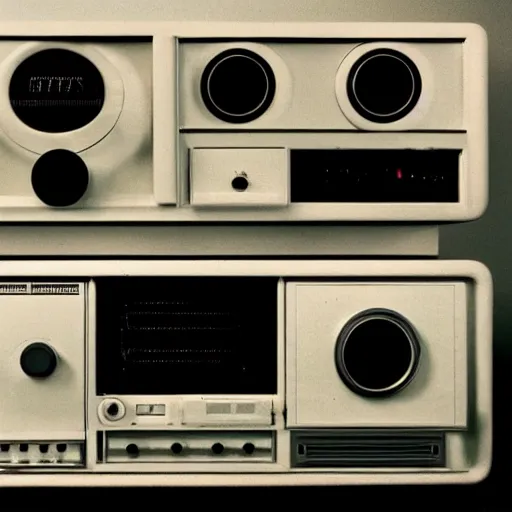 Prompt: 80s Memphis group Style radio by Dieter Rams